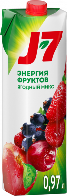 Нектар J7 Фрукты целиком Ягодный микс, 0.97л Нектар J7 Фрукты целиком Ягодный микс, 0.97л