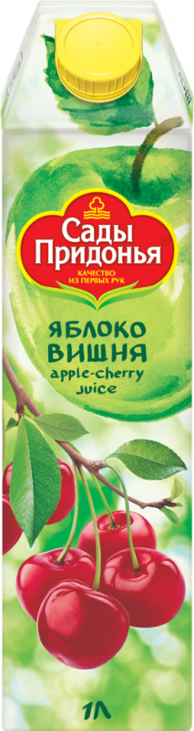 Сок САДЫ ПРИДОНЬЯ Яблоко, вишня осветленный восстановленный, 1л