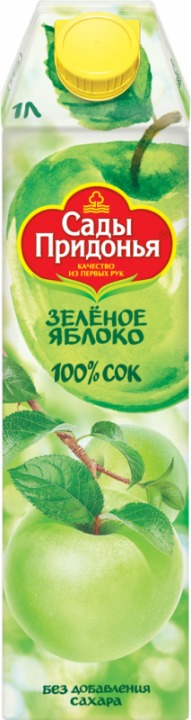 Сок САДЫ ПРИДОНЬЯ Зеленое яблоко осветленный восстановленный, 1л