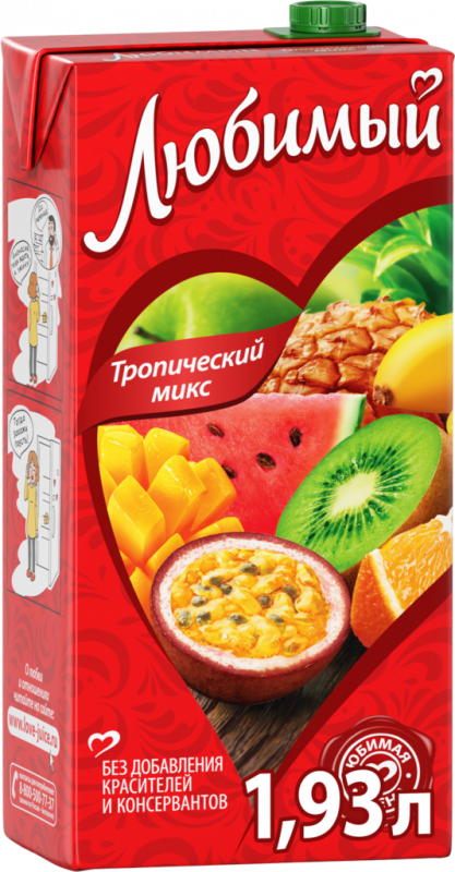 Напиток сокосодержащий ЛЮБИМЫЙ Тропический микс, 1.93л Напиток сокосодержащий ЛЮБИМЫЙ Тропический микс, 1.93л