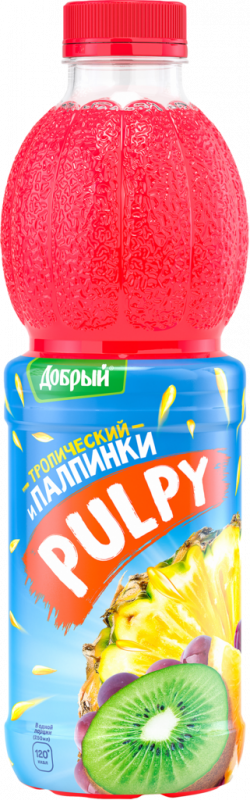 Напиток сокосодержащий ДОБРЫЙ Pulpy Тропический, 0.9л Напиток сокосодержащий ДОБРЫЙ Pulpy Тропический, 0.9л