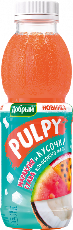 Напиток сокосодержащий ДОБРЫЙ Pulpy Маракуйя, гуава с кокосовым желе, 0.45л Напиток сокосодержащий ДОБРЫЙ Pulpy Маракуйя, гуава с кокосовым желе, 0.45л