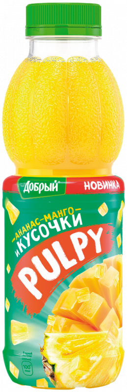 Напиток ДОБРЫЙ Pulpy Ананас-манго негазированный, 0.45л Напиток ДОБРЫЙ Pulpy Ананас-манго негазированный, 0.45л