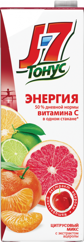 Нектар J7 Тонус Цитрусовый микс с экстрактом ацеролы с мякотью, 1.45л