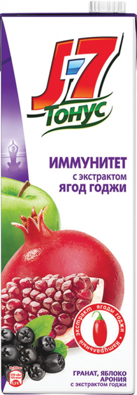 Нектар J7 Тонус Яблоко, гранат, черноплодная рябина с экстрактом годжи, 1.45л