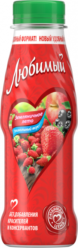 Напиток сокосодержащий ЛЮБИМЫЙ Земляничное лето, 0.3л Напиток сокосодержащий ЛЮБИМЫЙ Земляничное лето, 0.3л
