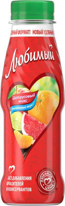 Напиток сокосодержащий ЛЮБИМЫЙ Цитрусовый микс, 0.3л Напиток сокосодержащий ЛЮБИМЫЙ Цитрусовый микс, 0.3л