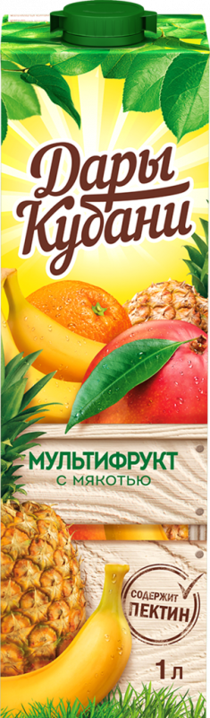 Нектар ДАРЫ КУБАНИ Тропик из смеси фруктов, 1л Нектар ДАРЫ КУБАНИ Тропик из смеси фруктов, 1л