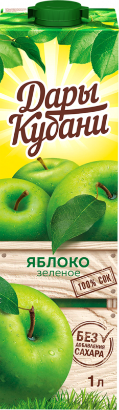 Сок ДАРЫ КУБАНИ Яблочный восстановленный осветленный, 1л Сок ДАРЫ КУБАНИ Яблочный восстановленный осветленный, 1л