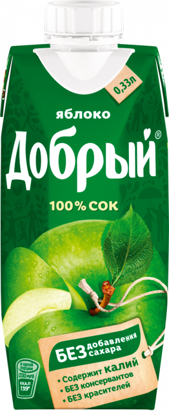 Сок ДОБРЫЙ Яблоко, 0.33л Сок ДОБРЫЙ Яблоко, 0.33л