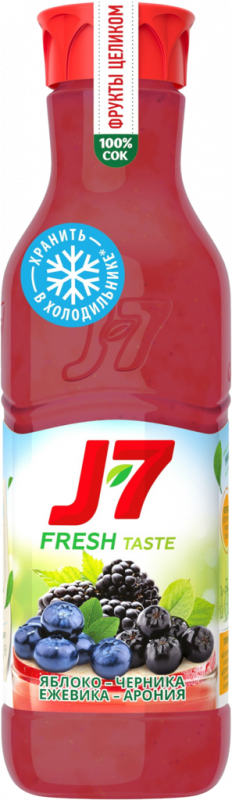 Сок J7 Fresh Taste из яблок, черники, аронии и ежевики с мякотью, 850мл Сок J7 Fresh Taste из яблок, черники, аронии и ежевики с мякотью, 850мл