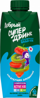 Напиток сокосодержащий ДОБРЫЙ Active kid Супер Дринк Яблоко, клубника, киви, 0.33л