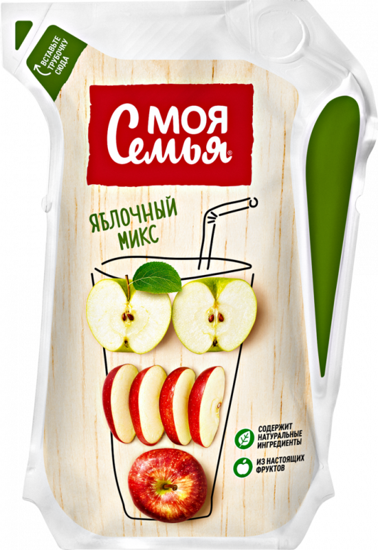 Напиток сокосодержащий МОЯ СЕМЬЯ Яблочный микс из яблок, 0.175л Напиток сокосодержащий МОЯ СЕМЬЯ Яблочный микс из яблок, 0.175л