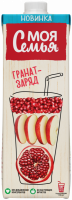 Напиток сокосодержащий МОЯ СЕМЬЯ Гранат-Заряд яблочно-гранатовый, 0.95л