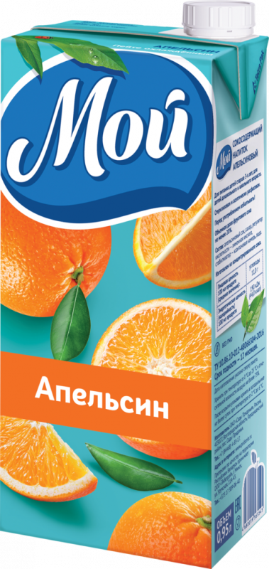 Напиток сокосодержащий МОЙ Апельсиновый, 0.95л Напиток сокосодержащий МОЙ Апельсиновый, 0.95л