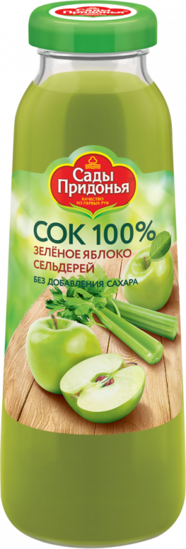 Сок САДЫ ПРИДОНЬЯ Зеленое яблоко и сельдерей восстановленный, 0.3л Сок САДЫ ПРИДОНЬЯ Зеленое яблоко и сельдерей восстановленный, 0.3л