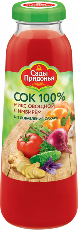 Сок САДЫ ПРИДОНЬЯ Мультиовощной с имбирем восстановленный, 0.3л