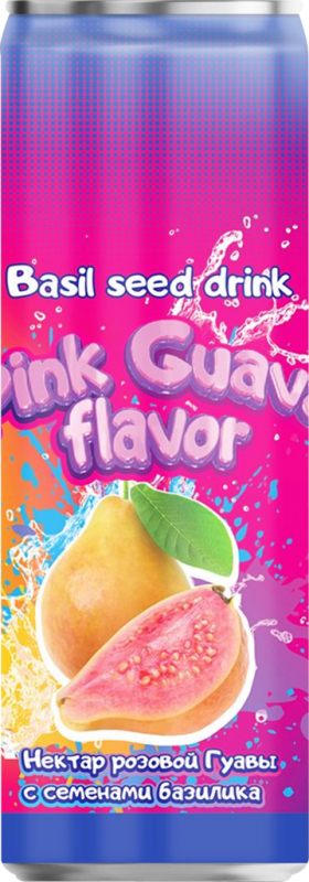 Нектар SUMMER-DRINK Розовая гуава с семенами базилика, 0.33л Нектар SUMMER-DRINK Розовая гуава с семенами базилика, 0.33л