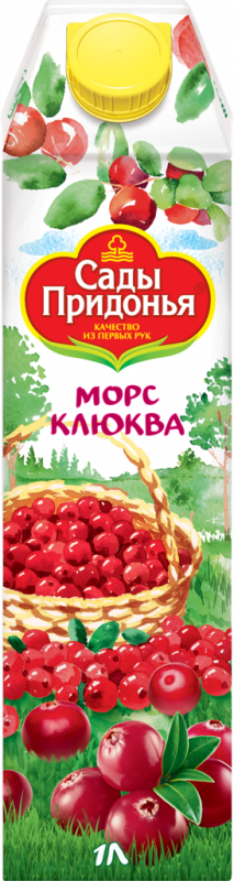 Морс САДЫ ПРИДОНЬЯ Клюква, 1л Морс САДЫ ПРИДОНЬЯ Клюква, 1л