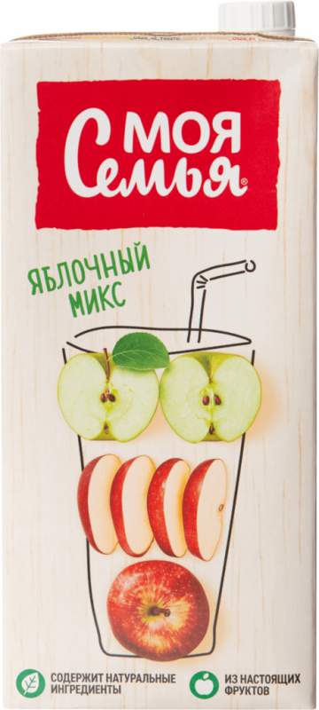 Напиток сокосодержащий МОЯ СЕМЬЯ Яблочный микс из яблок, 1.93л Напиток сокосодержащий МОЯ СЕМЬЯ Яблочный микс из яблок, 1.93л