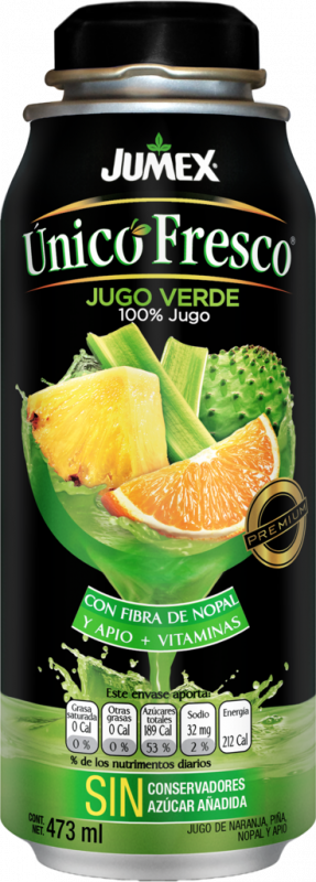 Сок JUMEX Unico Fresco из апельсина, ананаса, нопаля и сельдерея, 0.473л Сок JUMEX Unico Fresco из апельсина, ананаса, нопаля и сельдерея, 0.473л