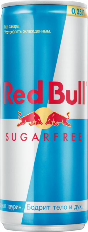 Напиток энергетический RED BULL Sugarfree газированный, 0.25л Напиток энергетический RED BULL Sugarfree газированный, 0.25л