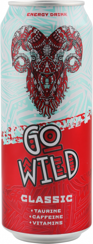 Напиток энергетический GO WILD Classic сильногазированный, 0.5л Напиток энергетический GO WILD Classic сильногазированный, 0.5л
