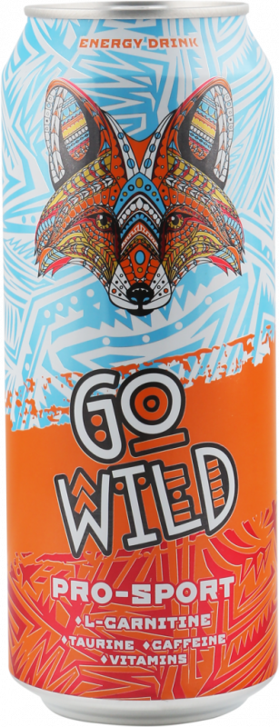 Напиток энергетический GO WILD Pro Sport с L-карнитином сильногазированный, 0.5л