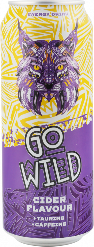 Напиток энергетический GO WILD Cider со вкусом яблочного сидра сильногазированный, 0.5л Напиток энергетический GO WILD Cider со вкусом яблочного сидра сильногазированный, 0.5л