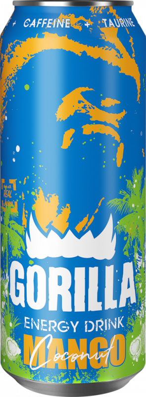 Напиток энергетический GORILLA Mango Coconut тонизирующий сильногазированный, 0.45л Напиток энергетический GORILLA Mango Coconut тонизирующий сильногазированный, 0.45л