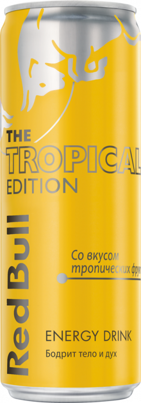 Напиток энергетический RED BULL Tropical Edition газированный, 0.355л Напиток энергетический RED BULL Tropical Edition газированный, 0.355л