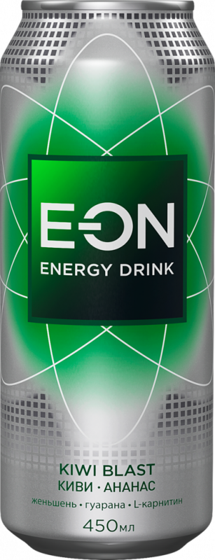 Напиток энергетический E-ON Kiwi blast газированный, 0.45л Напиток энергетический E-ON Kiwi blast газированный, 0.45л