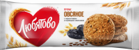 Печенье ЛЮБЯТОВО Овсяное с черносливом и льняными семечками, 200г