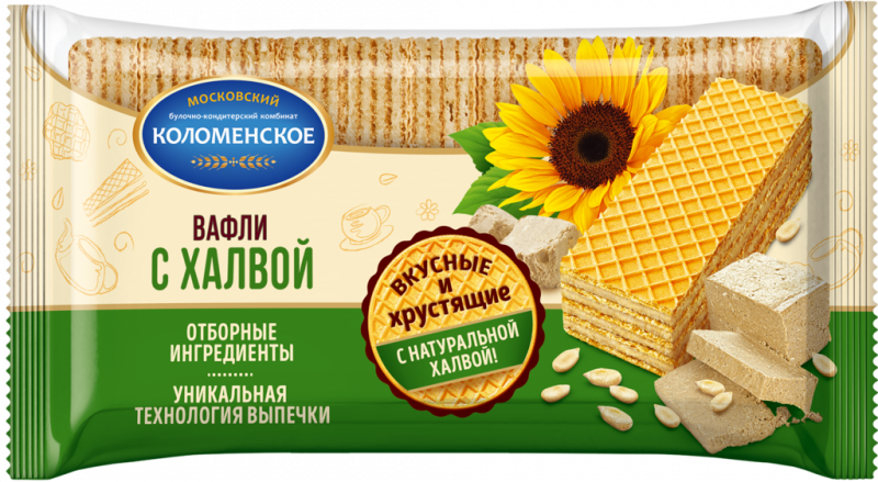 Вафли КОЛОМЕНСКОЕ с халвой, 220г Вафли КОЛОМЕНСКОЕ с халвой, 220г