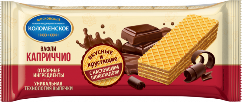 Вафли КОЛОМЕНСКОЕ Каприччио с шоколадной начинкой, 220г Вафли КОЛОМЕНСКОЕ Каприччио с шоколадной начинкой, 220г