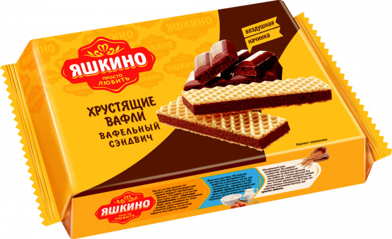 Вафли ЯШКИНО Вафельный сэндвич, 180г Вафли ЯШКИНО Вафельный сэндвич, 180г