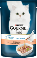 Корм консервированный для взрослых кошек GOURMET Перл Соус Де-люкс с лососем в роскошном соусе, 85г