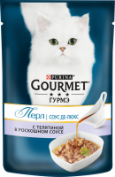 Корм консервированный для взрослых кошек GOURMET Перл Соус Де-люкс с телятиной в роскошном соусе, 85г