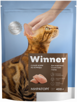 Корм сухой для взрослых кошек WINNER из курицы, для всех пород, 400г