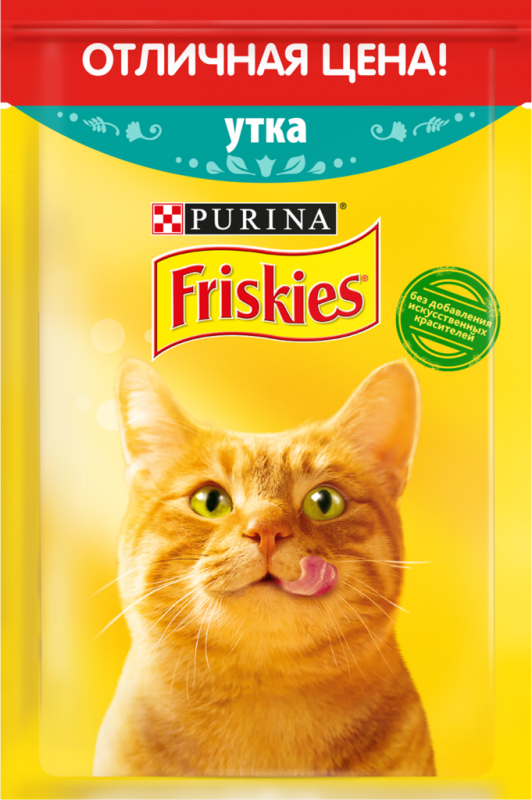 Корм консервированный для взрослых кошек FRISKIES с уткой в подливе, 50г Корм консервированный для взрослых кошек FRISKIES с уткой в подливе, 50г