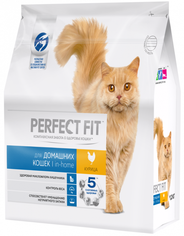 Корм сухой для взрослых кошек PERFECT FIT Курица, полнорационный, для живущих в помещении кошек, 1,2кг Корм сухой для взрослых кошек PERFECT FIT Курица, полнорационный, для живущих в помещении кошек, 1,2кг