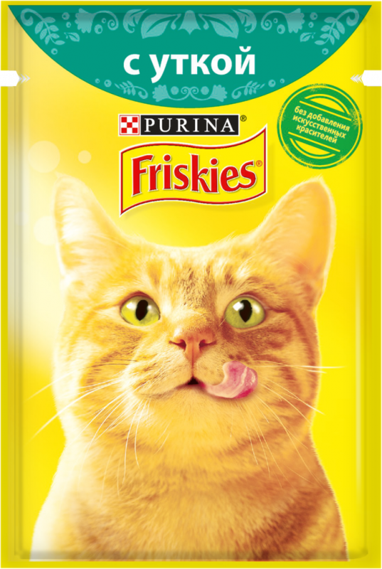 Корм консервированный для взрослых кошек FRISKIES с уткой в подливе, 85г