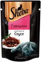 Корм консервированный для кошек SHEBA ломтики в соусе с говядиной, 85г
