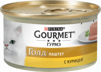 Корм консервированный для взрослых кошек GOURMET Голд Паштет с курицей, 85г