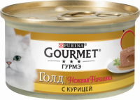 Корм консервированный для взрослых кошек GOURMET Голд Нежная начинка с курицей, 85г
