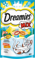 Лакомство для кошек DREAMIES Mix c лососем и сыром, 60г