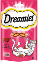 Лакомство для кошек DREAMIES Подушечки с говядиной, 60г
