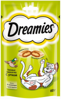 Лакомство для кошек DREAMIES Подушечки с уткой, 60г