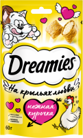 Лакомство для кошек DREAMIES Подушечки с курицей, 60г