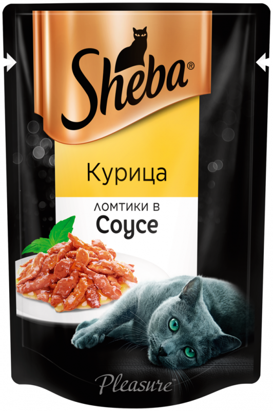 Корм консервированный для кошек SHEBA ломтики в соусе с курицей, 85г